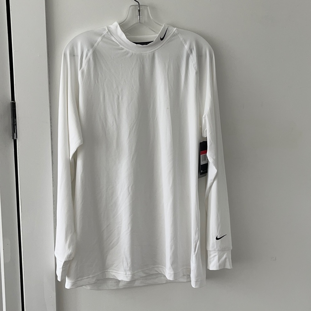 Nike Dry Fit White Longsleeve Large Shirt